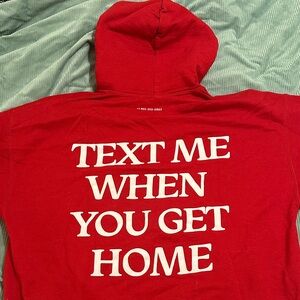 Lonely Ghost Red Hoodie with White Logo